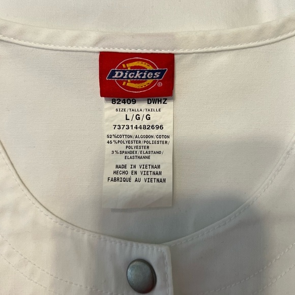 Dickies White Lab Coat Women’s Size L - Hip Length - Picture 4 of 5